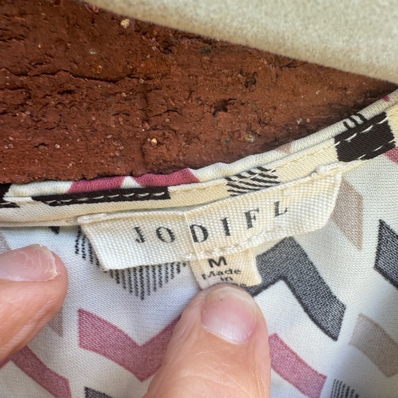 JODIFL Chevron Dress with Ruffle Sleeves - Picture 5 of 7